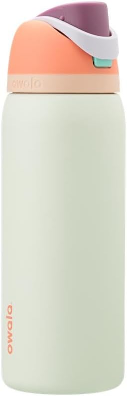 Owala FreeSip Insulated Stainless Steel Water Bottle with Straw, BPA-Free Sports Water Bottle, Great for Travel, 24 Oz, Very, Very Dark