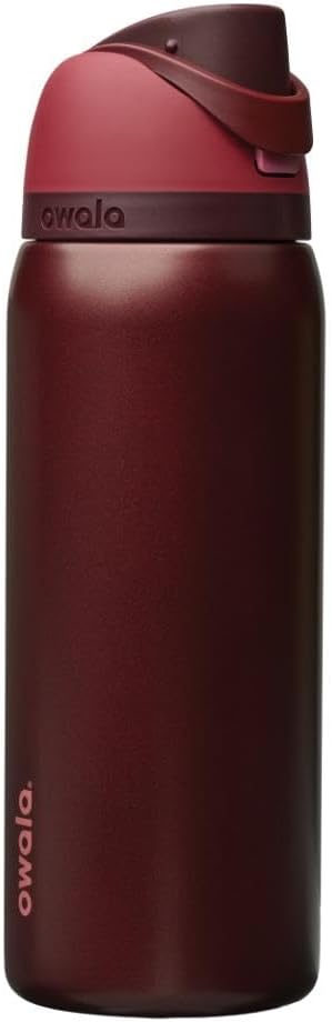 Owala FreeSip Insulated Stainless Steel Water Bottle with Straw, BPA-Free Sports Water Bottle, Great for Travel, 24 Oz, Very, Very Dark