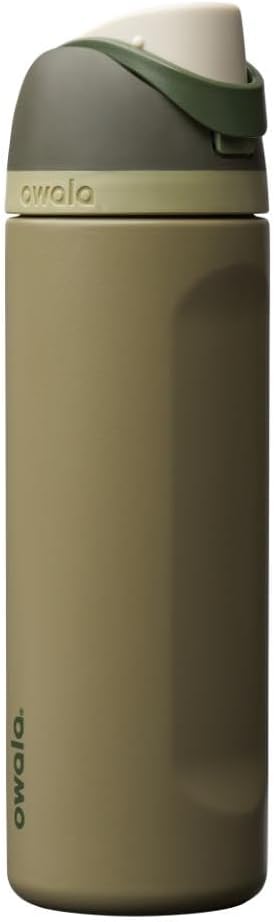 Owala FreeSip Insulated Stainless Steel Water Bottle with Straw, BPA-Free Sports Water Bottle, Great for Travel, 24 Oz, Very, Very Dark