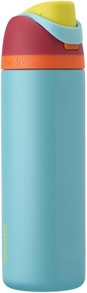 Owala FreeSip Insulated Stainless Steel Water Bottle with Straw, BPA-Free Sports Water Bottle, Great for Travel, 24 Oz, Very, Very Dark