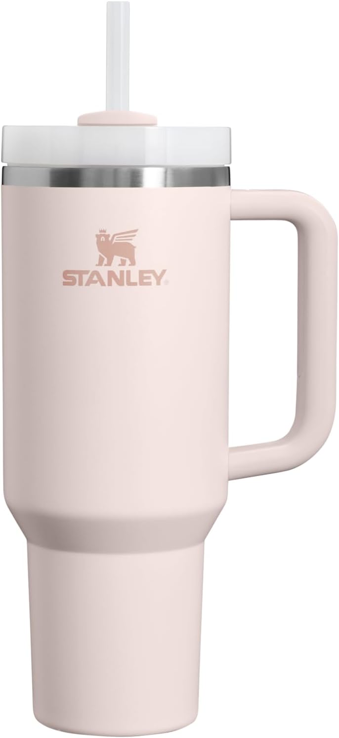 STANLEY Quencher H2.0 Tumbler with Handle and Straw 30 oz | Flowstate 3-Position Lid | Cup Holder Compatible for Travel | Insulated Stainless Steel Cup | BPA-Free | Rose Quartz 2.0