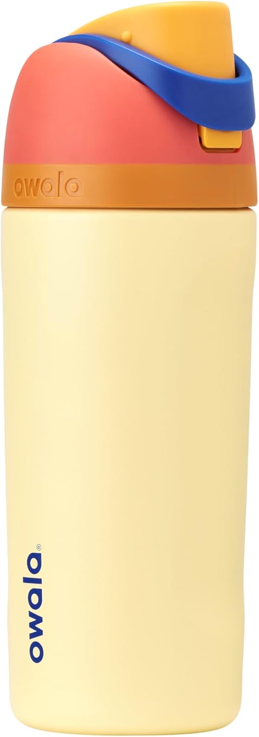 Owala FreeSip Insulated Stainless Steel Water Bottle with Straw, BPA-Free Sports Water Bottle, Great for Travel, 24 Oz, Very, Very Dark
