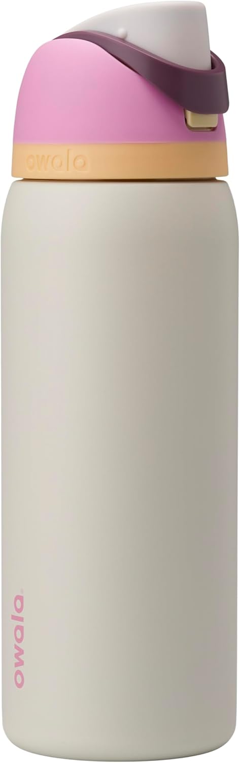 Owala FreeSip Insulated Stainless Steel Water Bottle with Straw, BPA-Free Sports Water Bottle, Great for Travel, 24 Oz, Very, Very Dark