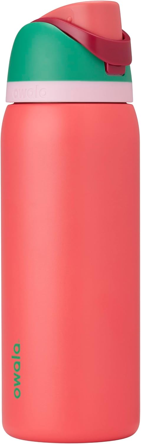 Owala FreeSip Insulated Stainless Steel Water Bottle with Straw, BPA-Free Sports Water Bottle, Great for Travel, 24 Oz, Very, Very Dark
