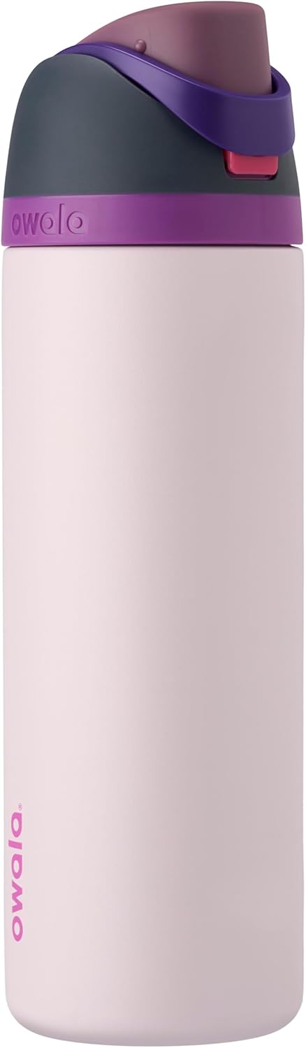 Owala FreeSip Insulated Stainless Steel Water Bottle with Straw, BPA-Free Sports Water Bottle, Great for Travel, 24 Oz, Very, Very Dark