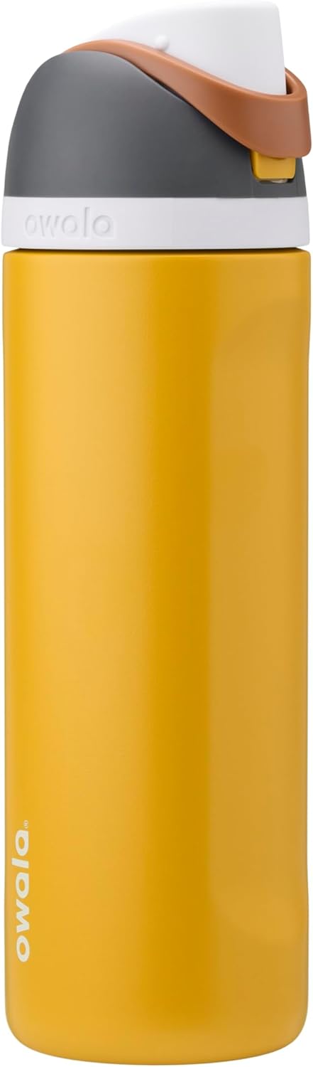 Owala FreeSip Insulated Stainless Steel Water Bottle with Straw, BPA-Free Sports Water Bottle, Great for Travel, 24 Oz, Very, Very Dark