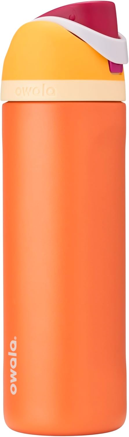 Owala FreeSip Insulated Stainless Steel Water Bottle with Straw, BPA-Free Sports Water Bottle, Great for Travel, 24 Oz, Very, Very Dark