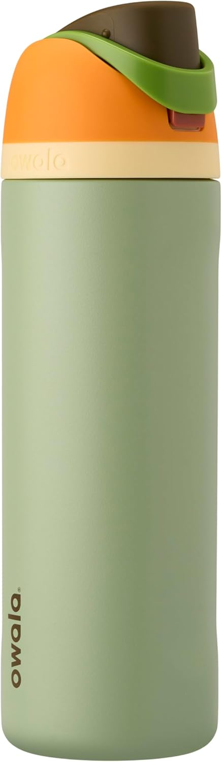 Owala FreeSip Insulated Stainless Steel Water Bottle with Straw, BPA-Free Sports Water Bottle, Great for Travel, 24 Oz, Very, Very Dark