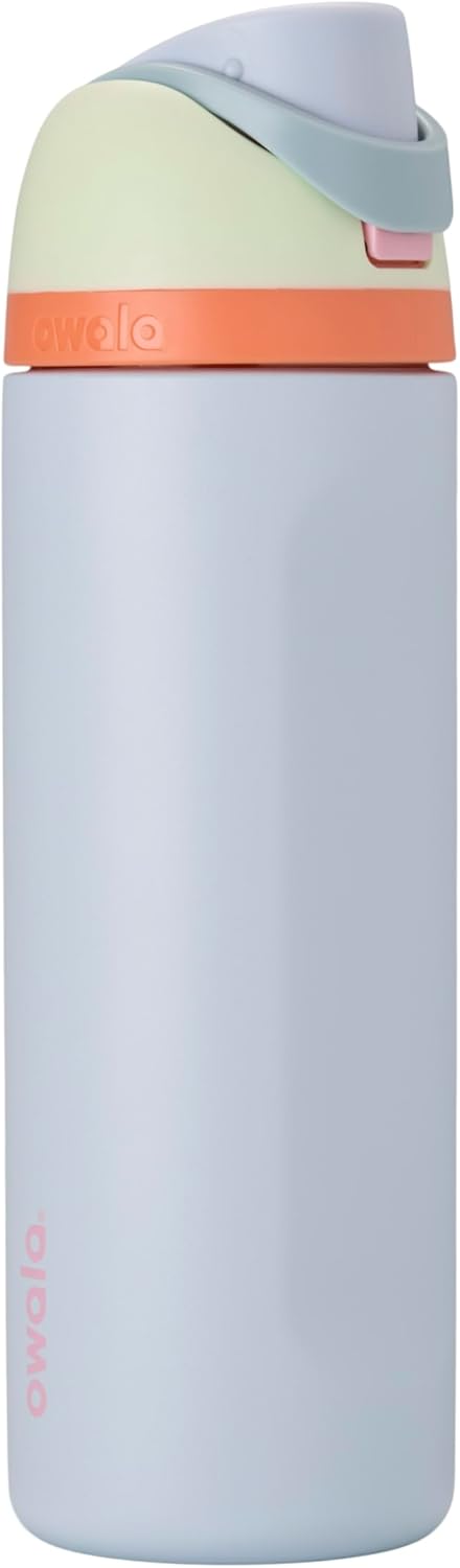 Owala FreeSip Insulated Stainless Steel Water Bottle with Straw, BPA-Free Sports Water Bottle, Great for Travel, 24 Oz, Very, Very Dark