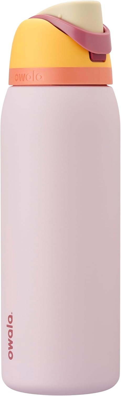 Owala FreeSip Insulated Stainless Steel Water Bottle with Straw, BPA-Free Sports Water Bottle, Great for Travel, 24 Oz, Very, Very Dark