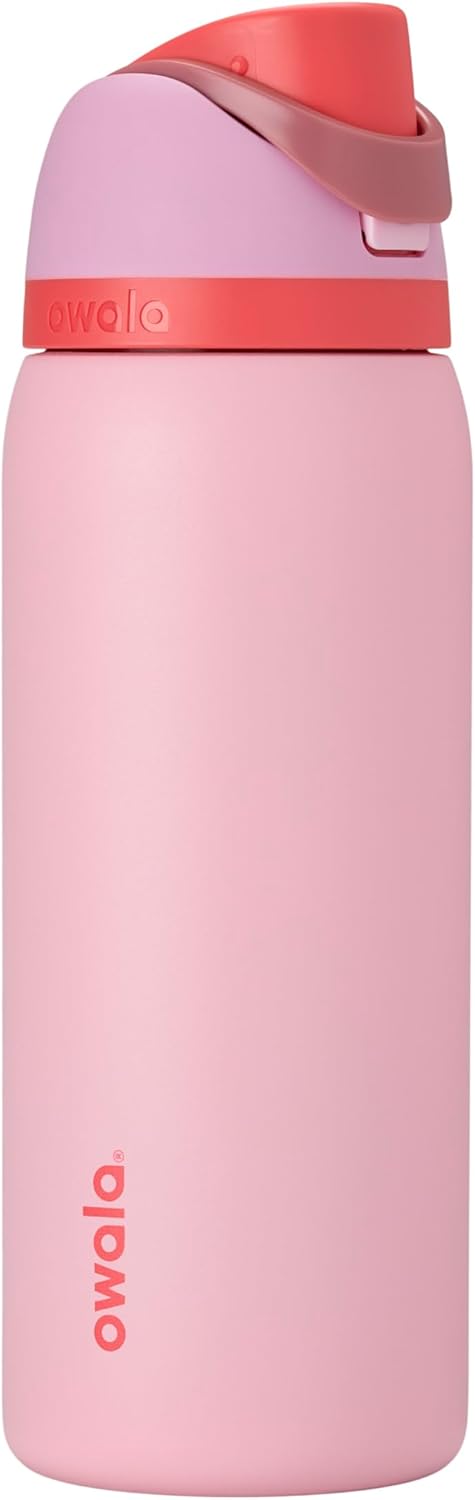 Owala FreeSip Insulated Stainless Steel Water Bottle with Straw, BPA-Free Sports Water Bottle, Great for Travel, 24 Oz, Very, Very Dark