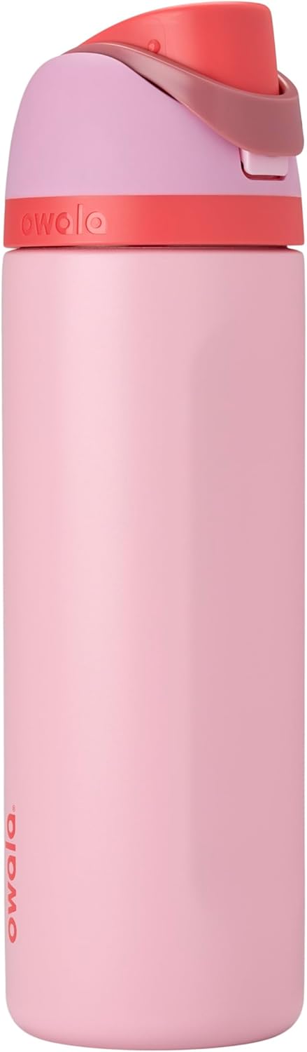 Owala FreeSip Insulated Stainless Steel Water Bottle with Straw, BPA-Free Sports Water Bottle, Great for Travel, 24 Oz, Very, Very Dark