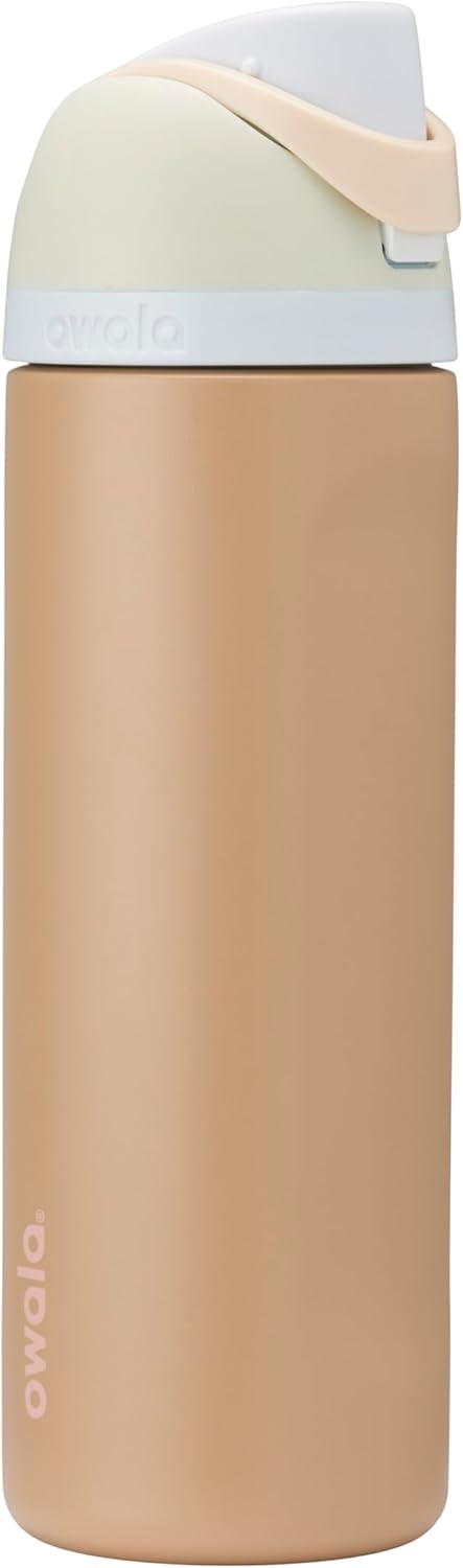 Owala FreeSip Insulated Stainless Steel Water Bottle with Straw, BPA-Free Sports Water Bottle, Great for Travel, 24 Oz, Very, Very Dark