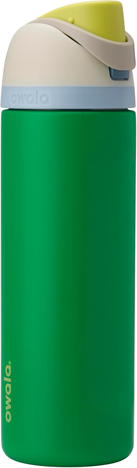 Owala FreeSip Insulated Stainless Steel Water Bottle with Straw, BPA-Free Sports Water Bottle, Great for Travel, 24 Oz, Very, Very Dark