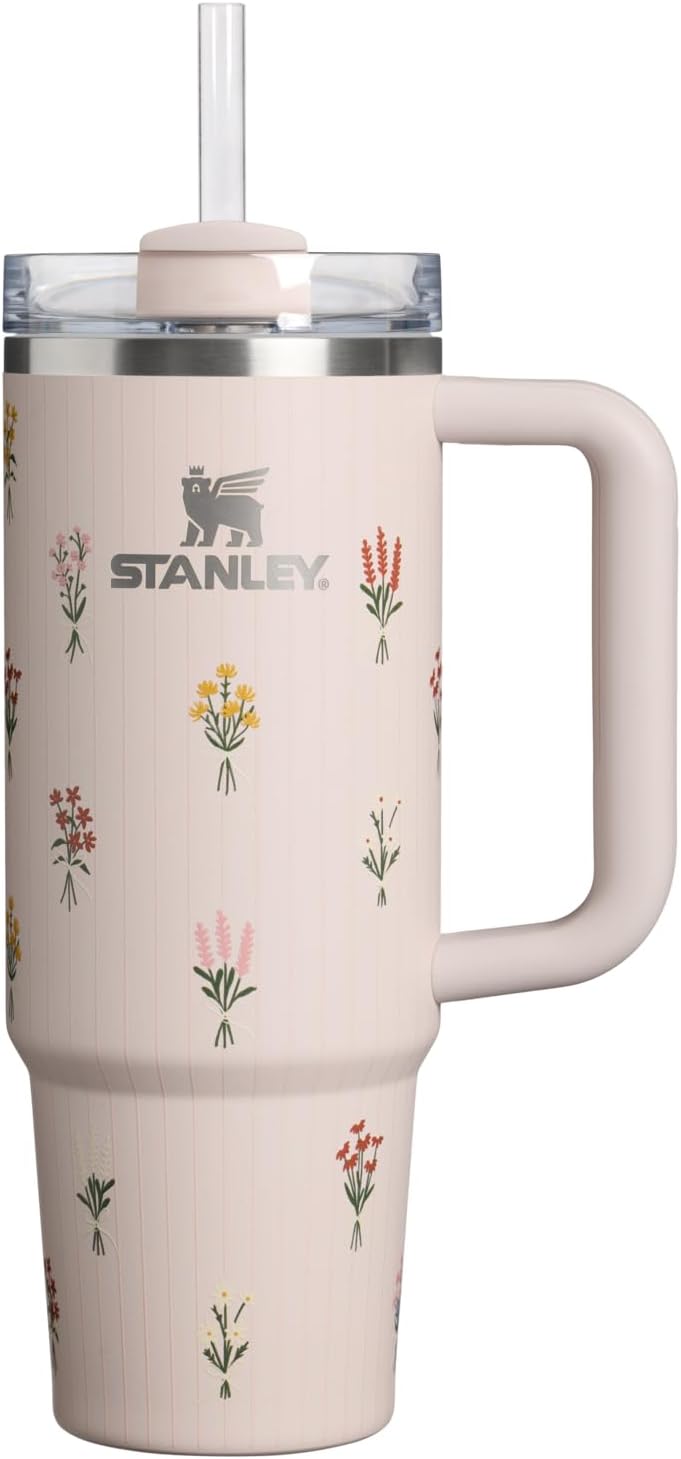 STANLEY Quencher H2.0 Tumbler with Handle and Straw 30 oz | Flowstate 3-Position Lid | Cup Holder Compatible for Travel | Insulated Stainless Steel Cup | BPA-Free | Rose Quartz 2.0