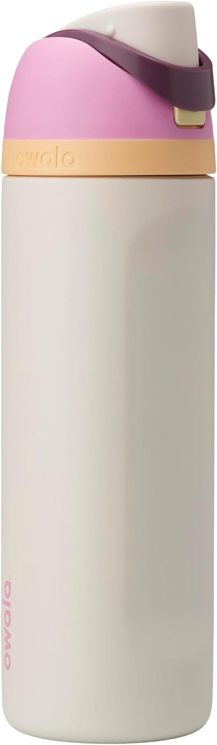 Owala FreeSip Insulated Stainless Steel Water Bottle with Straw, BPA-Free Sports Water Bottle, Great for Travel, 24 Oz, Very, Very Dark
