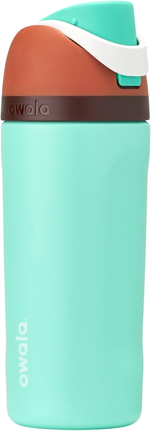 Owala FreeSip Insulated Stainless Steel Water Bottle with Straw, BPA-Free Sports Water Bottle, Great for Travel, 24 Oz, Very, Very Dark