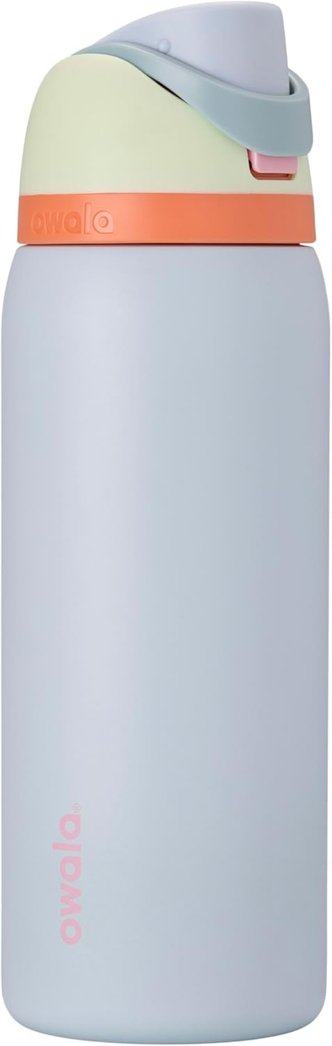 Owala FreeSip Insulated Stainless Steel Water Bottle with Straw, BPA-Free Sports Water Bottle, Great for Travel, 24 Oz, Very, Very Dark