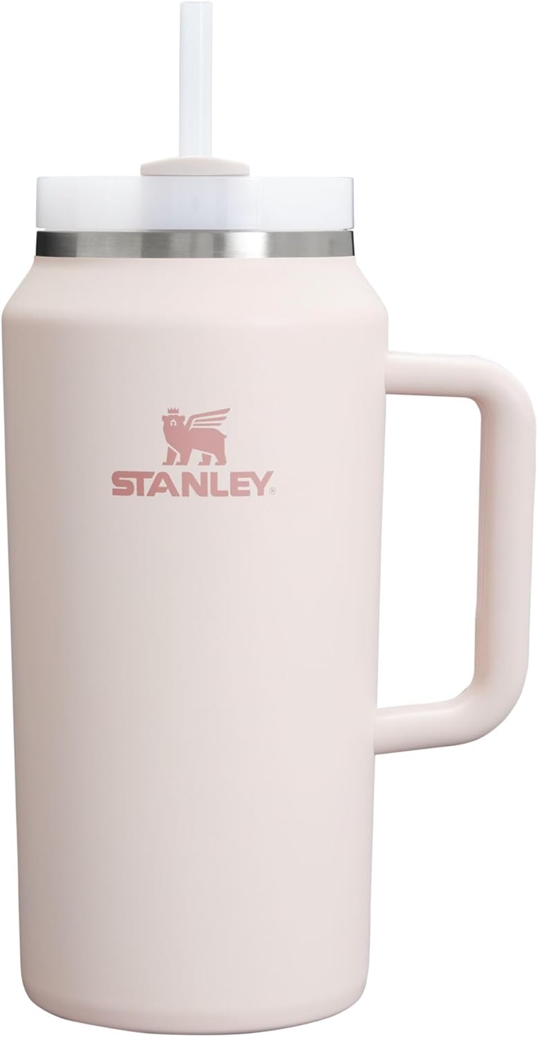 STANLEY Quencher H2.0 Tumbler with Handle and Straw 30 oz | Flowstate 3-Position Lid | Cup Holder Compatible for Travel | Insulated Stainless Steel Cup | BPA-Free | Rose Quartz 2.0
