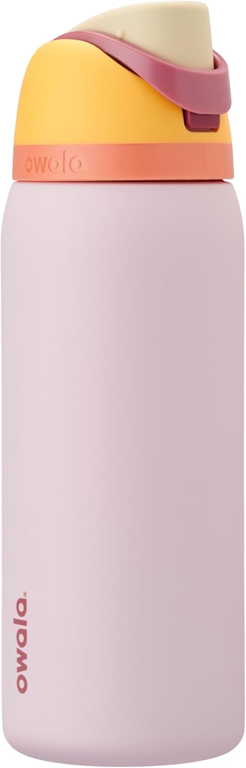Owala FreeSip Insulated Stainless Steel Water Bottle with Straw, BPA-Free Sports Water Bottle, Great for Travel, 24 Oz, Very, Very Dark