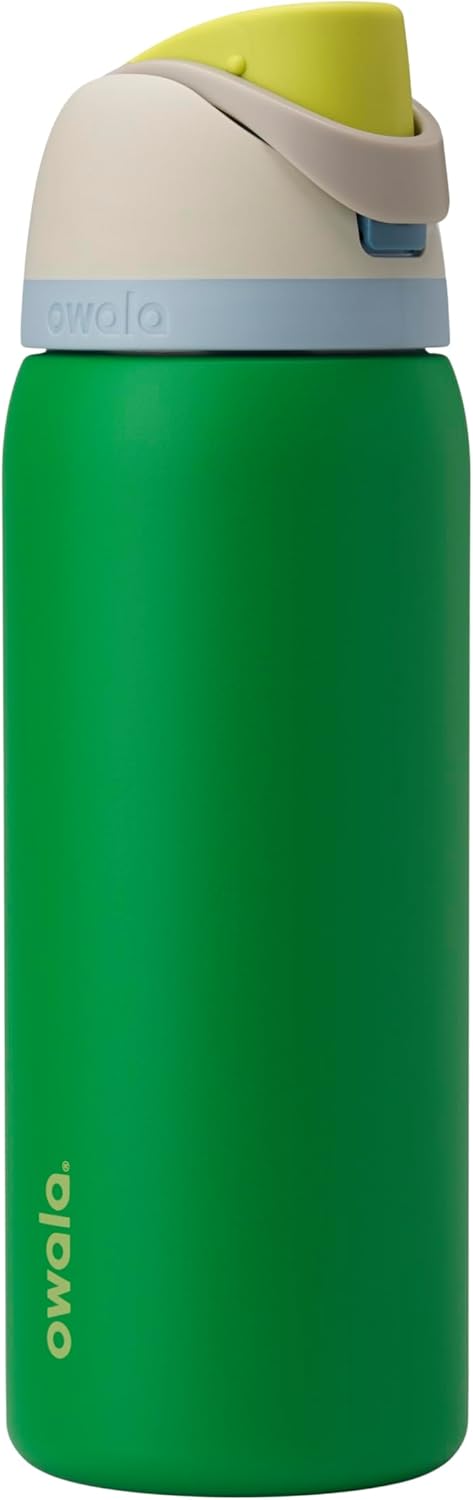 Owala FreeSip Insulated Stainless Steel Water Bottle with Straw, BPA-Free Sports Water Bottle, Great for Travel, 24 Oz, Very, Very Dark