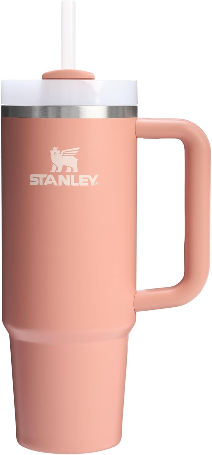 STANLEY Quencher H2.0 Tumbler with Handle and Straw 30 oz | Flowstate 3-Position Lid | Cup Holder Compatible for Travel | Insulated Stainless Steel Cup | BPA-Free | Rose Quartz 2.0
