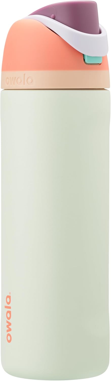 Owala FreeSip Insulated Stainless Steel Water Bottle with Straw, BPA-Free Sports Water Bottle, Great for Travel, 24 Oz, Very, Very Dark