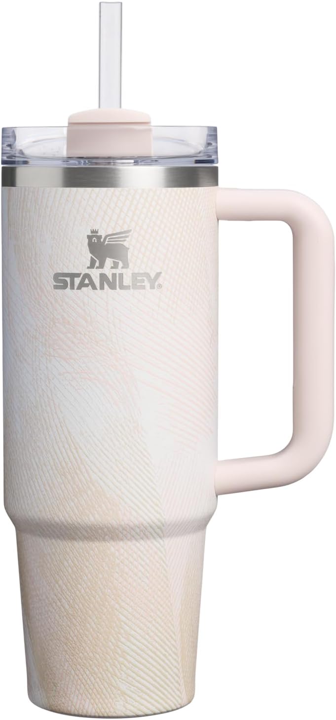 STANLEY Quencher H2.0 Tumbler with Handle and Straw 30 oz | Flowstate 3-Position Lid | Cup Holder Compatible for Travel | Insulated Stainless Steel Cup | BPA-Free | Rose Quartz 2.0