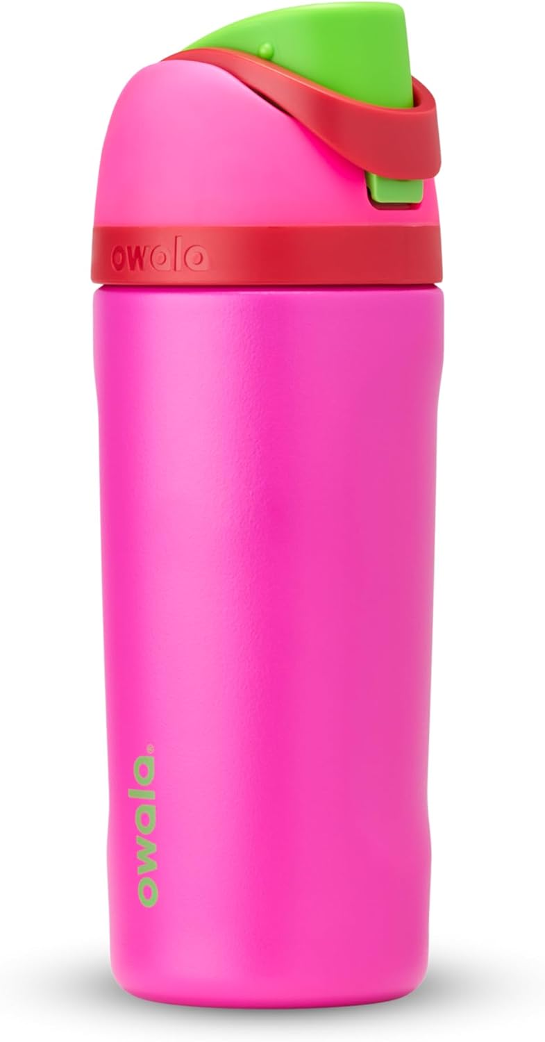 Owala FreeSip Insulated Stainless Steel Water Bottle with Straw, BPA-Free Sports Water Bottle, Great for Travel, 24 Oz, Very, Very Dark
