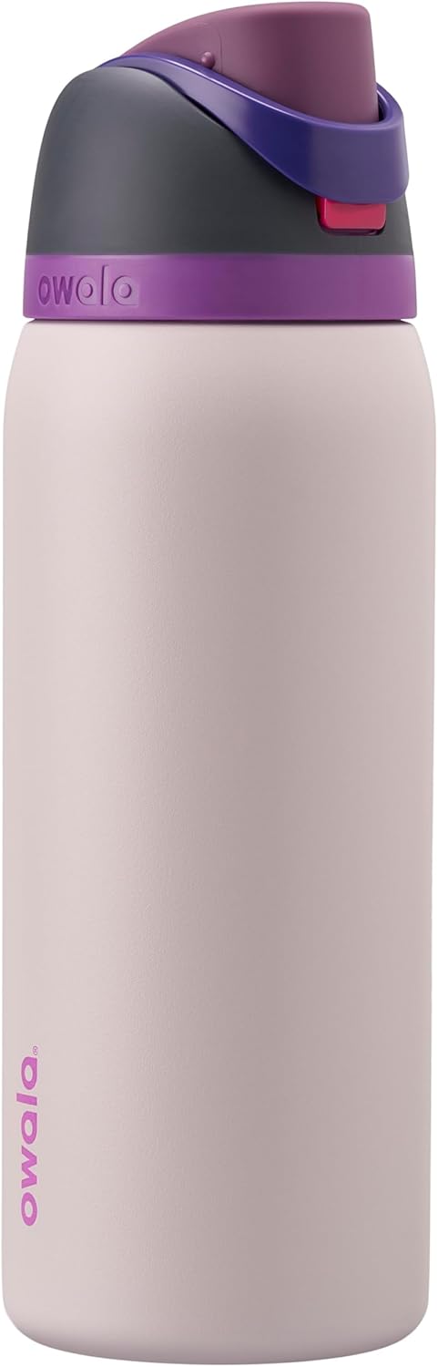 Owala FreeSip Insulated Stainless Steel Water Bottle with Straw, BPA-Free Sports Water Bottle, Great for Travel, 24 Oz, Very, Very Dark