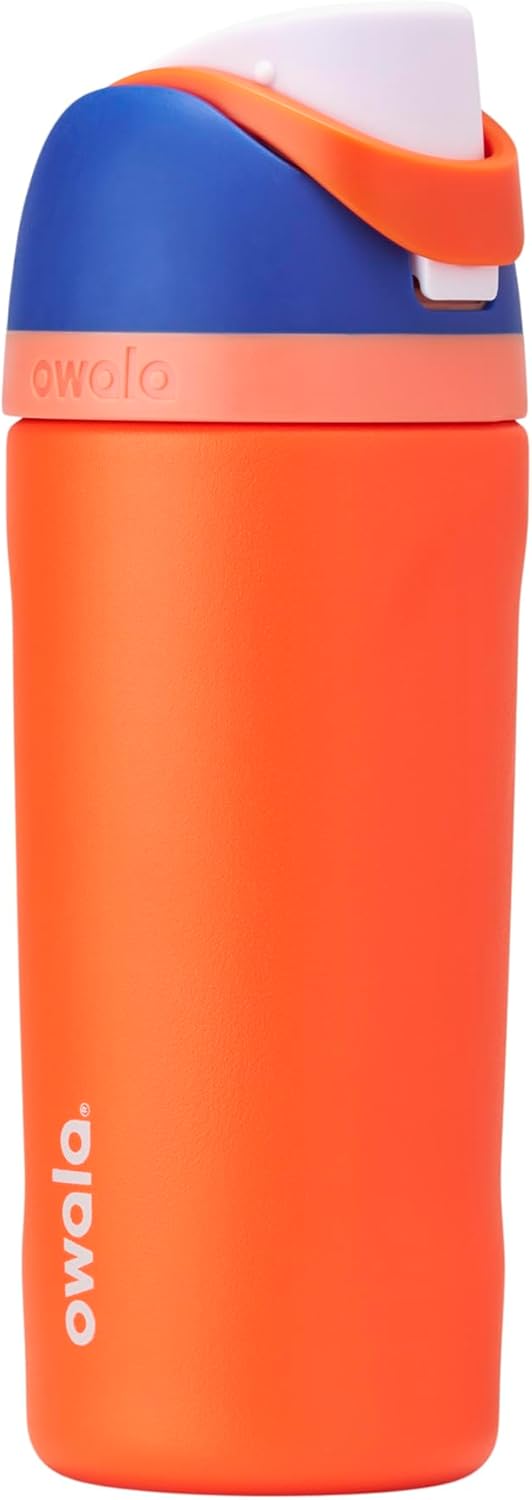 Owala FreeSip Insulated Stainless Steel Water Bottle with Straw, BPA-Free Sports Water Bottle, Great for Travel, 24 Oz, Very, Very Dark