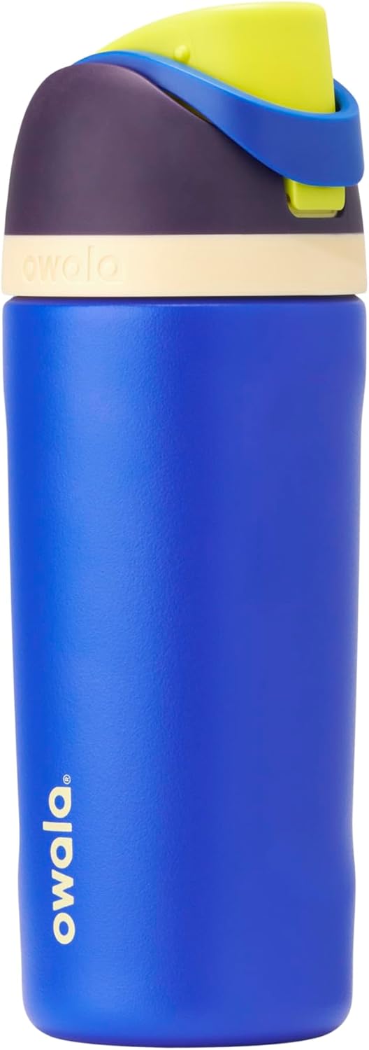 Owala FreeSip Insulated Stainless Steel Water Bottle with Straw, BPA-Free Sports Water Bottle, Great for Travel, 24 Oz, Very, Very Dark