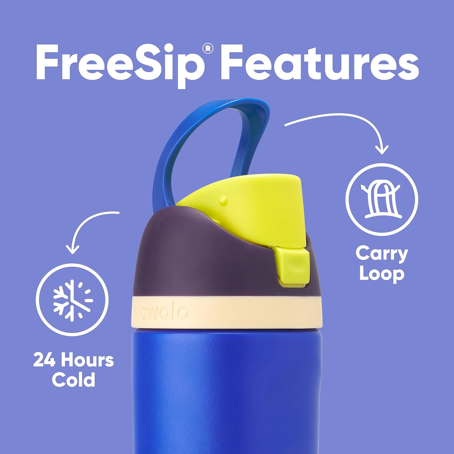 Owala FreeSip Insulated Stainless Steel Water Bottle with Straw, BPA-Free Sports Water Bottle, Great for Travel, 24 Oz, Very, Very Dark