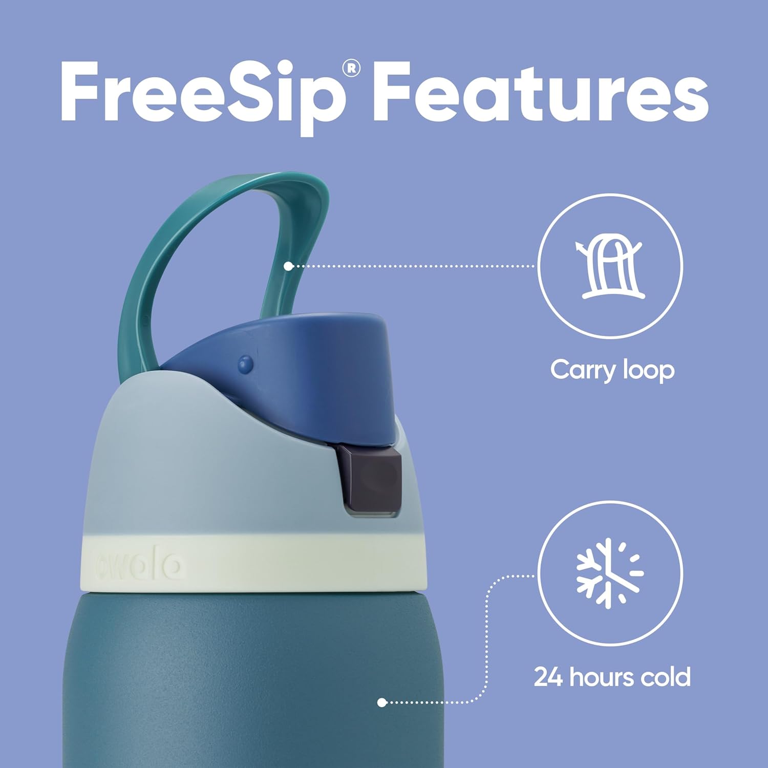 Owala FreeSip Insulated Stainless Steel Water Bottle with Straw, BPA-Free Sports Water Bottle, Great for Travel, 24 Oz, Very, Very Dark