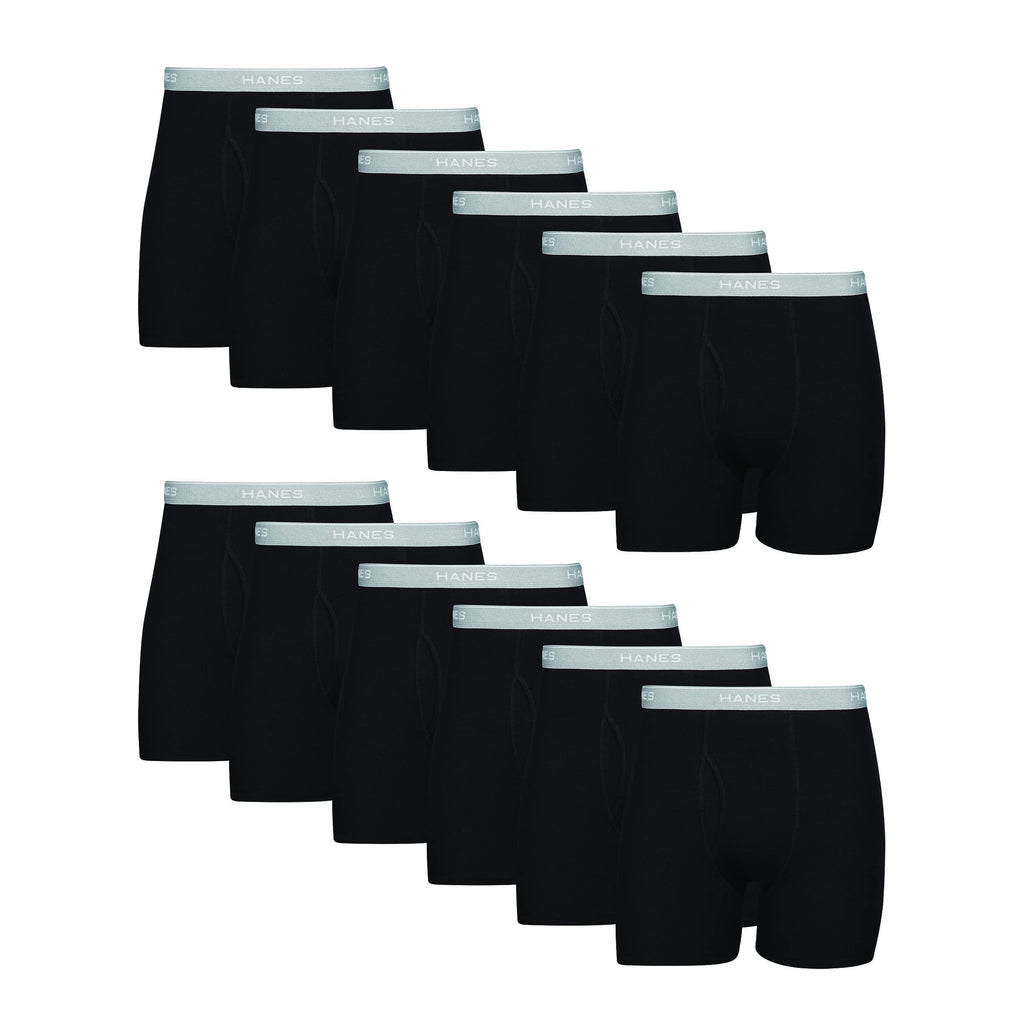 Hanes mens Underwear Boxer Briefs Pack, Cool & Breathable Cotton Moisture-wicking Underwear for Men, No Ride Up