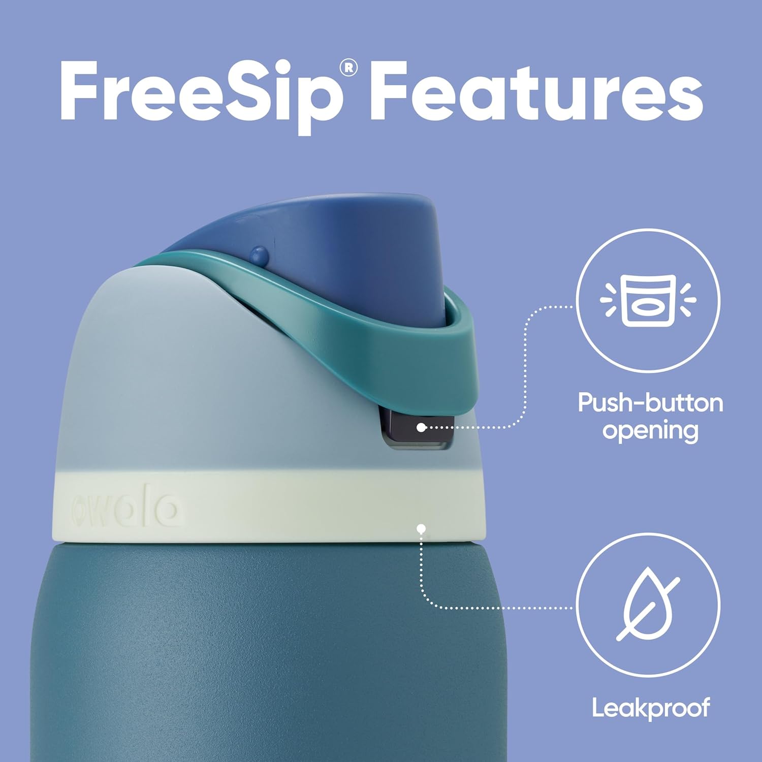 Owala FreeSip Insulated Stainless Steel Water Bottle with Straw, BPA-Free Sports Water Bottle, Great for Travel, 24 Oz, Very, Very Dark