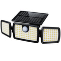 MIHANI Solar Flood Lights Outdoor, 2500LM Motion Sensor Security Lights with 270° Wide Angle, IP65 Waterproof, 3 Heads Solar Outdoor Lights for Patio, Yard, House, Garage (Non-Remote, 2 Pack)