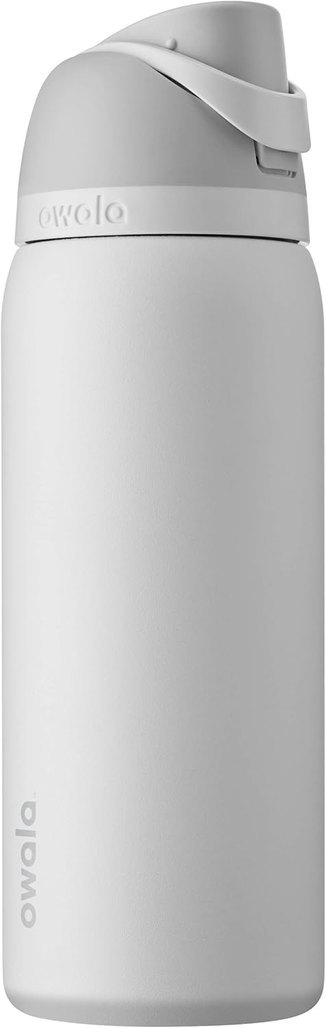 Owala FreeSip Insulated Stainless Steel Water Bottle with Straw, BPA-Free Sports Water Bottle, Great for Travel, 24 Oz, Very, Very Dark