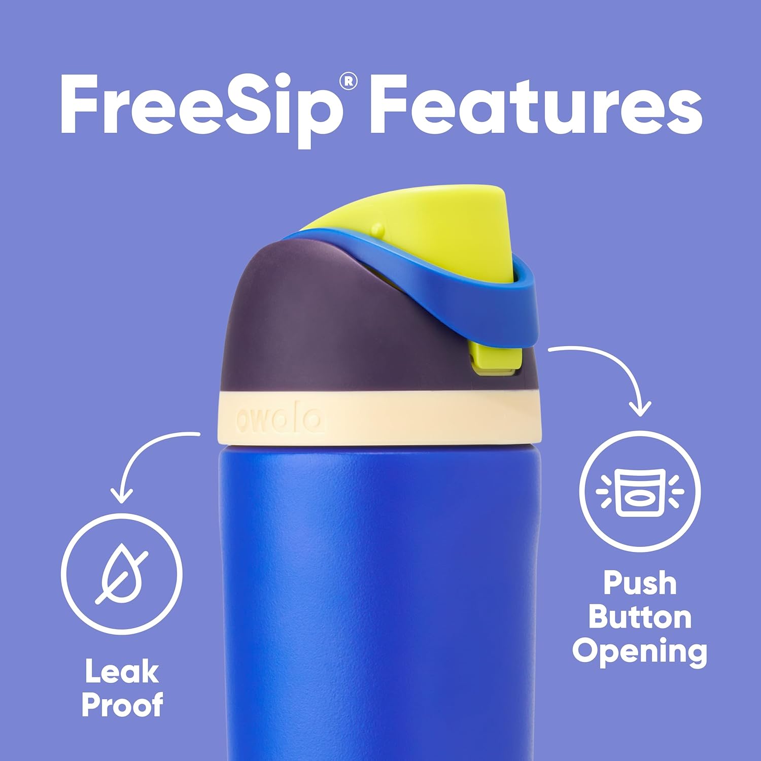 Owala FreeSip Insulated Stainless Steel Water Bottle with Straw, BPA-Free Sports Water Bottle, Great for Travel, 24 Oz, Very, Very Dark