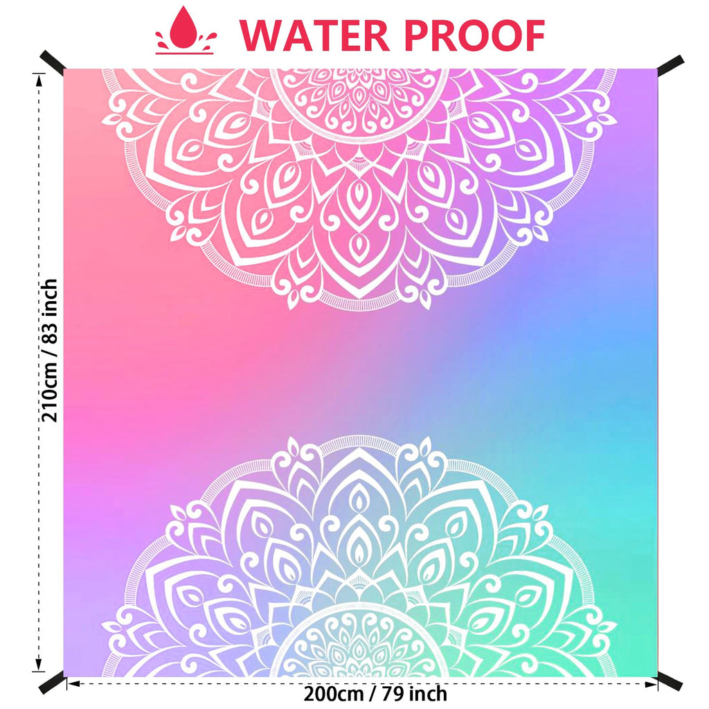 HIHOHO Beach Blanket Waterproof Sandproof Extra Large Beach Mat 79" X 83"/120"x108"for 1-8 Adults Quick Drying Durable Outdoor Picnic Mat for Beach Travel Camping Hiking