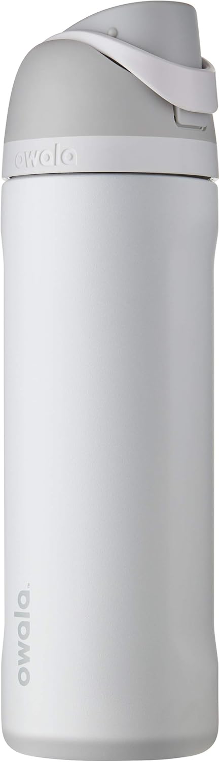Owala FreeSip Insulated Stainless Steel Water Bottle with Straw, BPA-Free Sports Water Bottle, Great for Travel, 24 Oz, Very, Very Dark