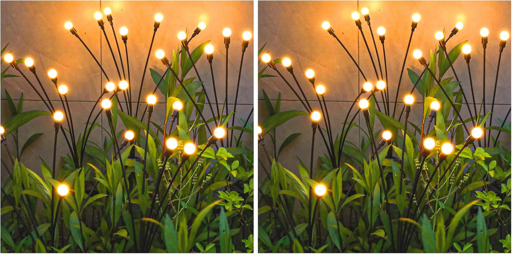 TONULAX Solar Garden Lights - Upgraded Solar Swaying Light, Sway by Wind, Outdoor Lights, Yard Patio Pathway Decoration, High Flexibility Iron Wire & Heavy Bulb Base, Warm White(2 Pack)