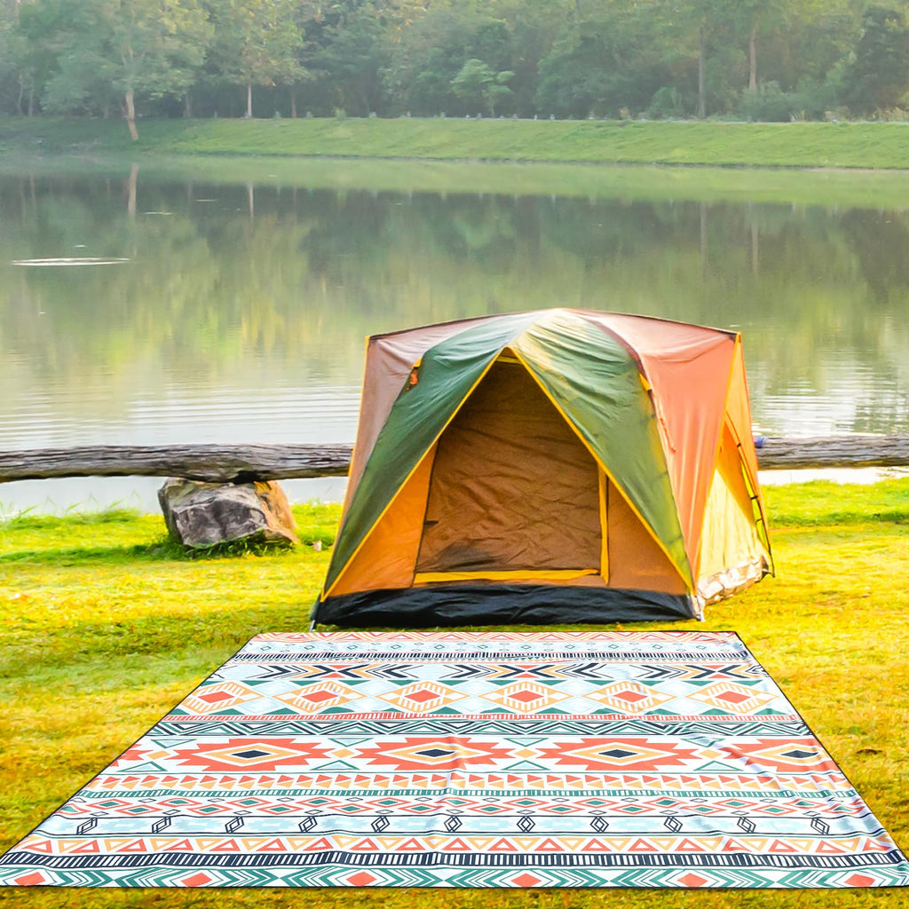 HIHOHO Beach Blanket Waterproof Sandproof Extra Large Beach Mat 79" X 83"/120"x108"for 1-8 Adults Quick Drying Durable Outdoor Picnic Mat for Beach Travel Camping Hiking