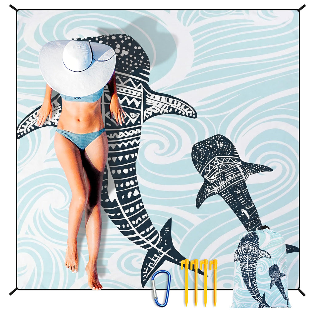 HIHOHO Beach Blanket Waterproof Sandproof Extra Large Beach Mat 79" X 83"/120"x108"for 1-8 Adults Quick Drying Durable Outdoor Picnic Mat for Beach Travel Camping Hiking