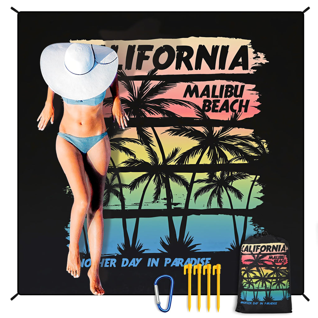 HIHOHO Beach Blanket Waterproof Sandproof Extra Large Beach Mat 79" X 83"/120"x108"for 1-8 Adults Quick Drying Durable Outdoor Picnic Mat for Beach Travel Camping Hiking