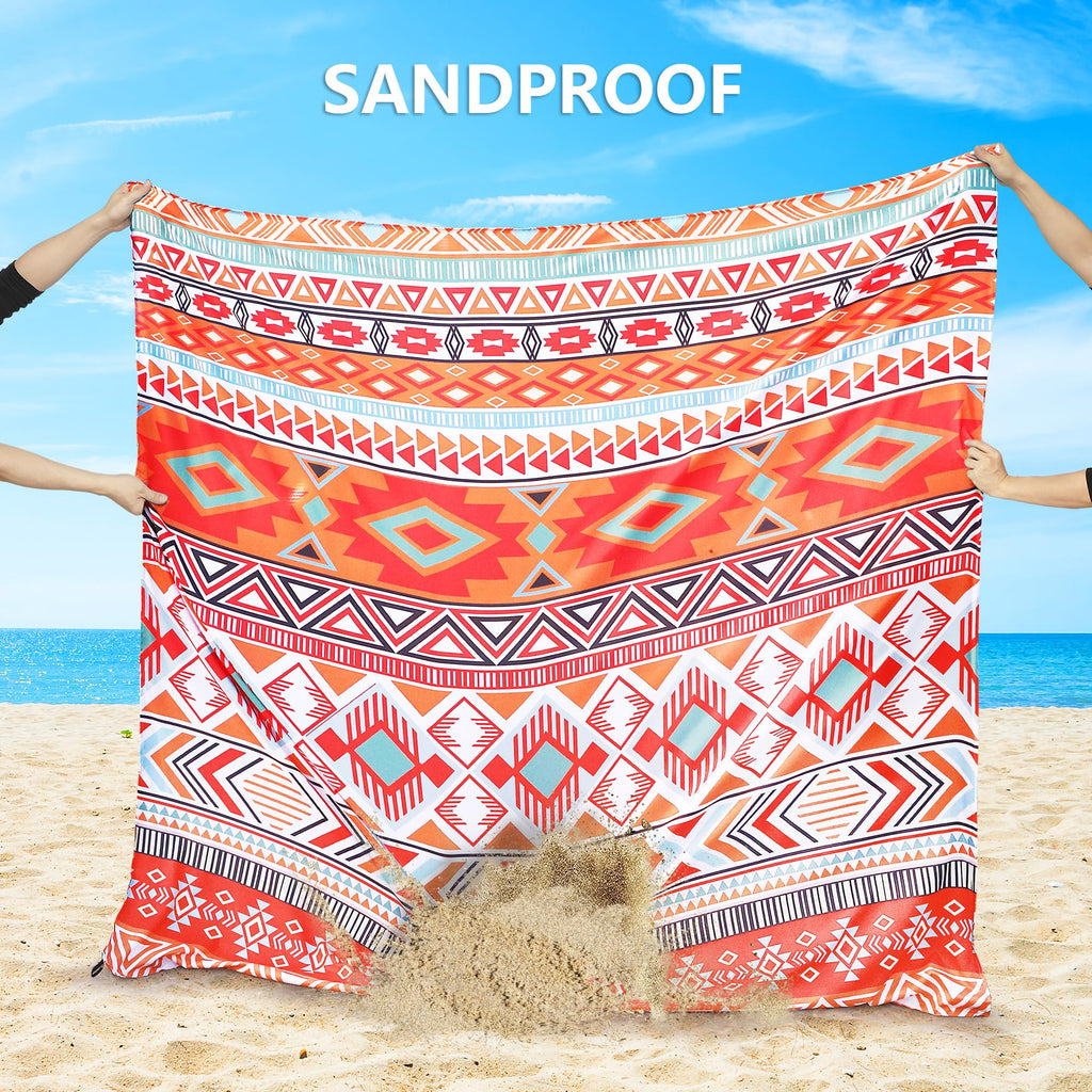 HIHOHO Beach Blanket Waterproof Sandproof Extra Large Beach Mat 79" X 83"/120"x108"for 1-8 Adults Quick Drying Durable Outdoor Picnic Mat for Beach Travel Camping Hiking