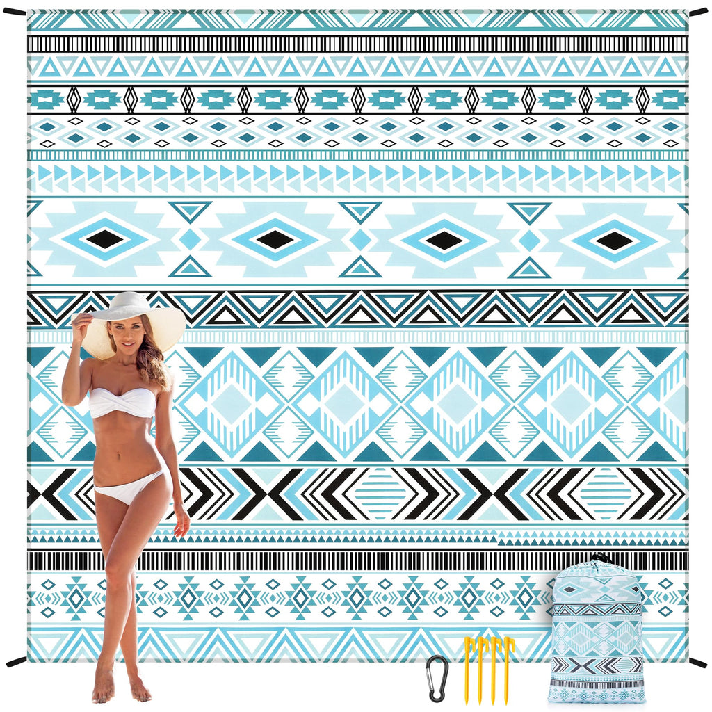 HIHOHO Beach Blanket Waterproof Sandproof Extra Large Beach Mat 79" X 83"/120"x108"for 1-8 Adults Quick Drying Durable Outdoor Picnic Mat for Beach Travel Camping Hiking