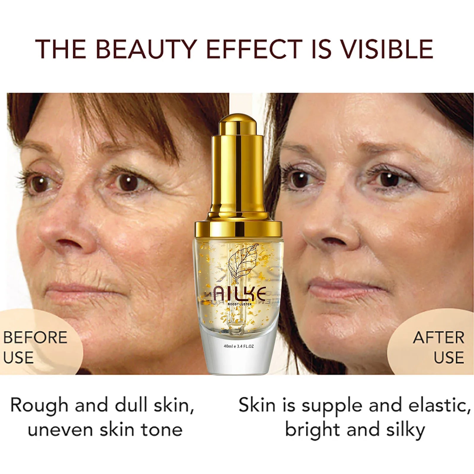 AILKE Collagen Lightening Face Care Set, Moisturizing, Even Skin Tone, Anti-Aging, Wrinkles, For All Skin Types Cosmetics