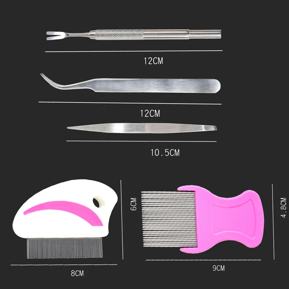 NEW 5PCS/set Pet Flea Remover Tool Scratching Hook Remover Pet Cat Dog Grooming Supplies Tick Removal Tool Tweezers Comb