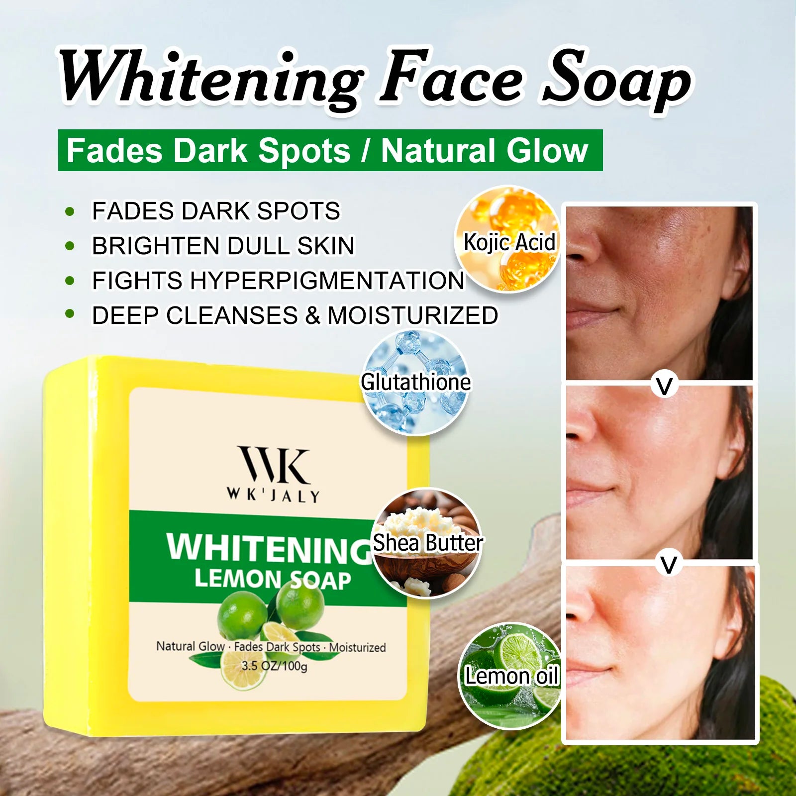 WK JALY Whitening Skin Care Set for All Skin Tone, Moisturizing Face and Body, Remove Acne, Dark Spots, Melanin, Freckles
